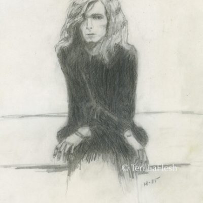 David Bowie in Black drawn at sixteen